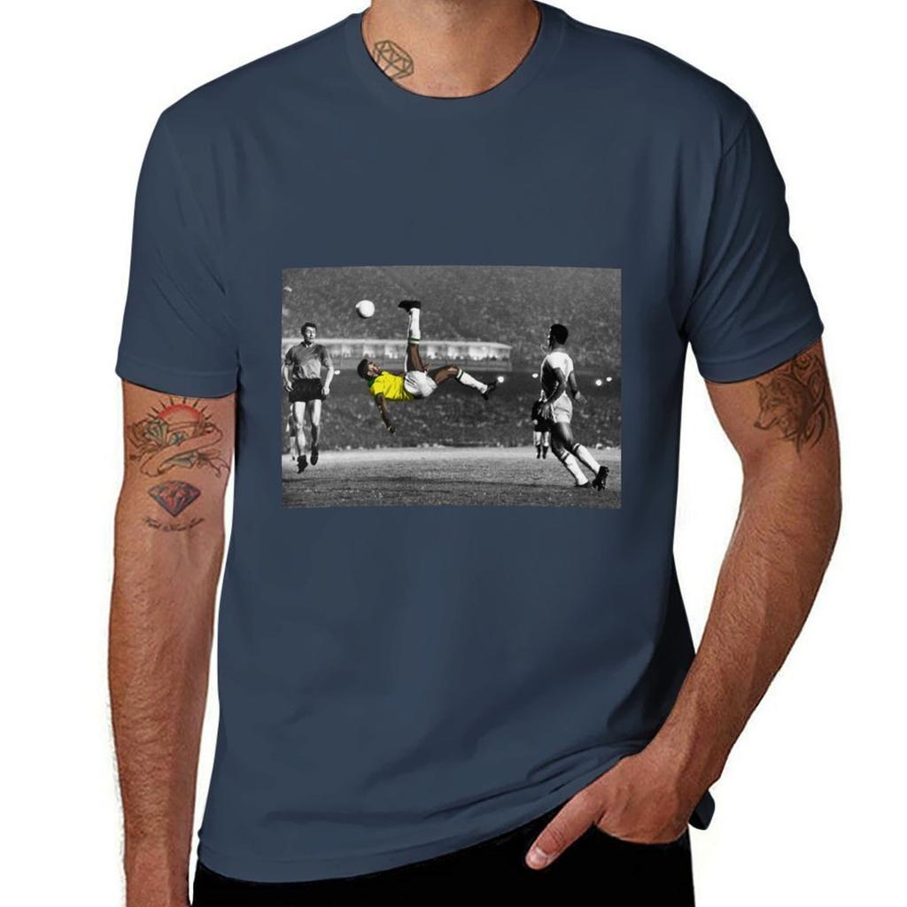 Brazils Legend Pele TShirt All Match Print Short Sleeve Top
