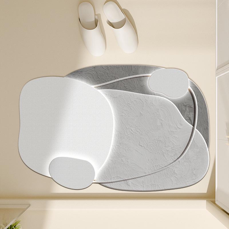 Schnelltrocknende Kieselgur-Badezimmermatte - Wasserabsorbierende, leicht zu reinigende Fußmatte für Toiletten