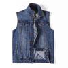 Denim Vest Men Outdoors Cotton Multi Pocket Sleevless Jean Jacket Tactical Waistcoat Coat