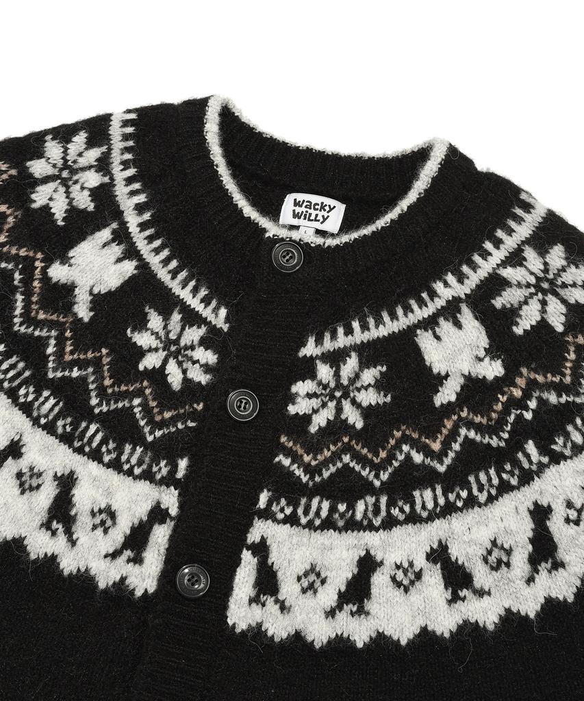 Wacky Willy Nordic Round Cardigan Black
