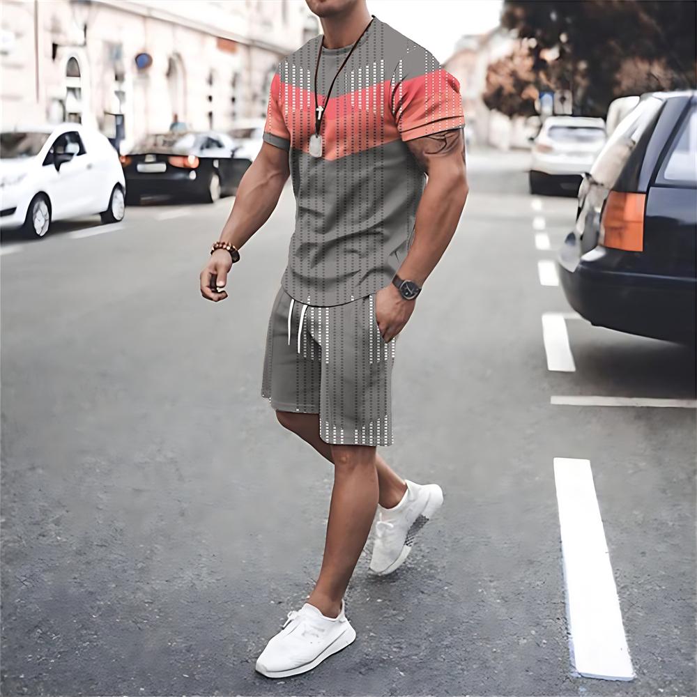 Chándales de verano para hombre, moda de gran tamaño, camisetas y pantalones cortos, conjuntos de 2 piezas, ropa deportiva de manga corta, trajes de camisetas de calle