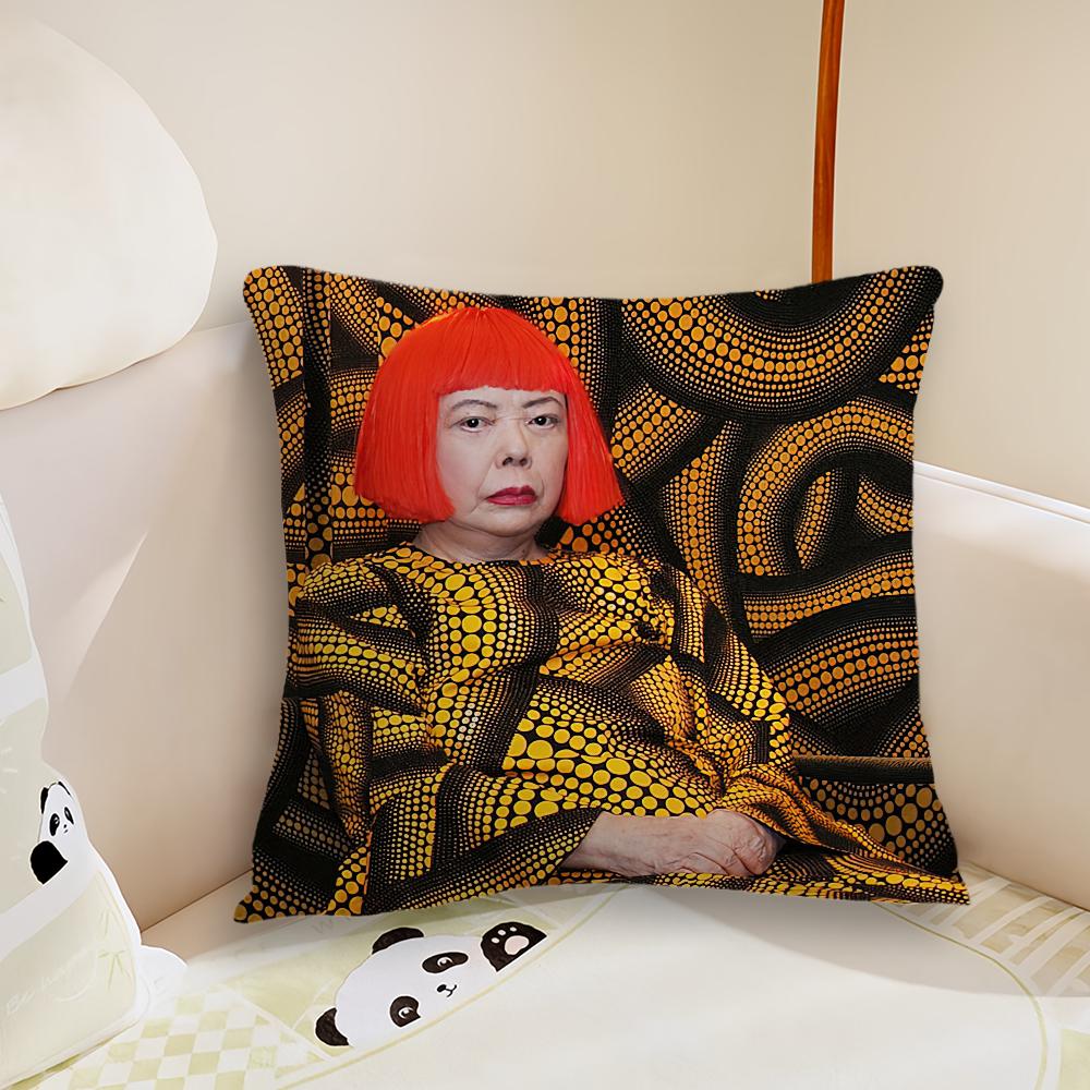 Dots Art YYayoi KKusama Cushion Cover Pillow Case Plush Fabric Soft Double Sided Print Sofa Cushion Cover Throw Pillow Covers