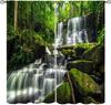 Waterfall Curtains Spring Nature Theme Landscape Pattern Forest Thermal Bedroom Living Room Panel Set Blackout Made Of Polyester Area Decor