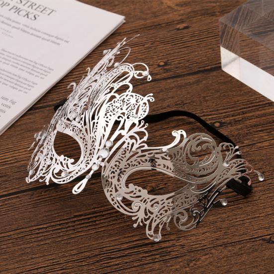 Yousheng Masquerade Face Cushion Mardi Gras Masque Costume Metal Rhinestone Halloween Cosplay Eye Cushion for Carnival Stage Party Favors