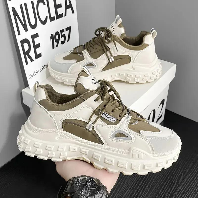 Summer New Men Platform Shoes Comfortable Breathable Men's Casual Running Shoes Anti Slip Wear-resistant Male Vulcanized Shoes