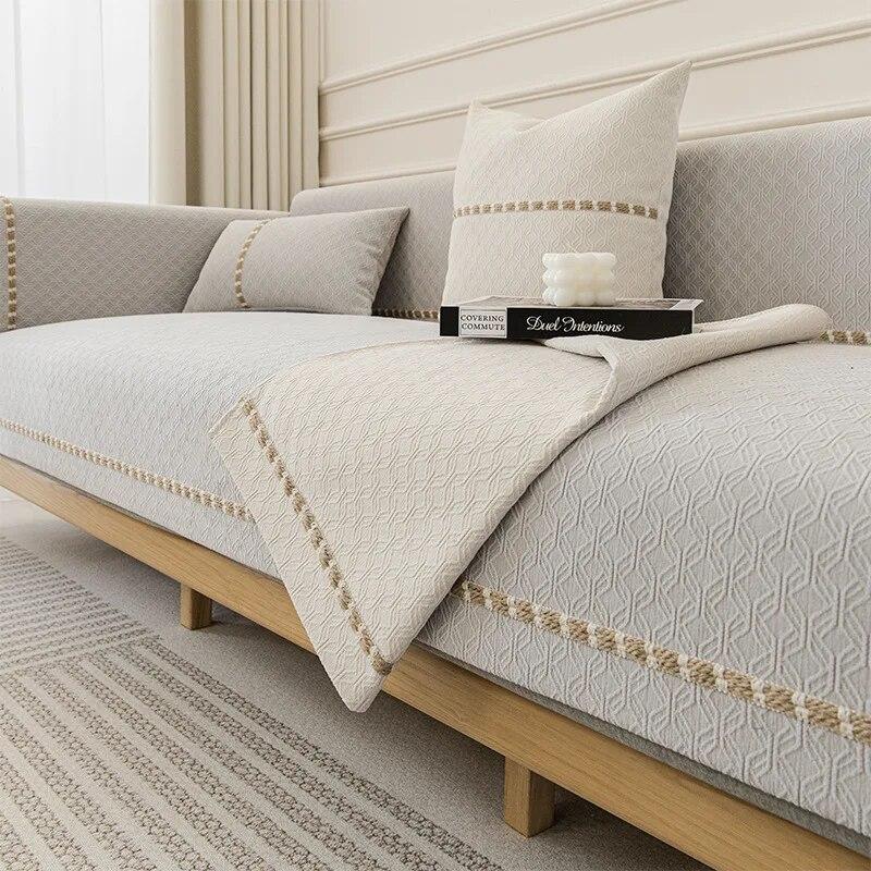 Chenille Texture Sofa Towel Four Seasons Universal Anti Slip Seat Cushions 2023 New Solid Color Modern High-end Soft Sofa Cover