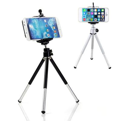 360 Degree Rotatable Stand Tripod Mount + Phone Holder For iPhone Samsung HTC