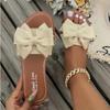 Fashion Women Slippers 2025 New Fashion Sandals Summer Bow Keep Warm Shoes Women Flat Plus Size Slippers Slides Women Zapatos De Mujer