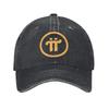 Unisex Pi Network Print Hats Fashion Distressed Denim Baseball Cap Adjustable