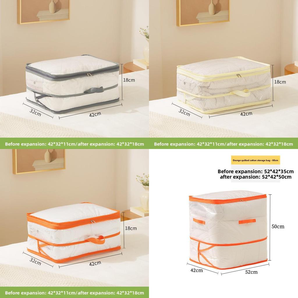 Large Capacity Clothes Storage Bag With Mesh Organizer For Bedroom Wardrobe Cleanout