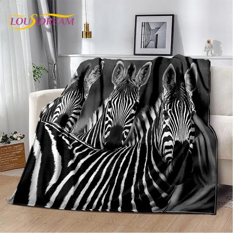 Wild Animal Zebra Soft Plush Blanket,Flannel Blanket Throw Blanket for Living Room Bedroom Bed Sofa Picnic Cover Bettdecke Kids