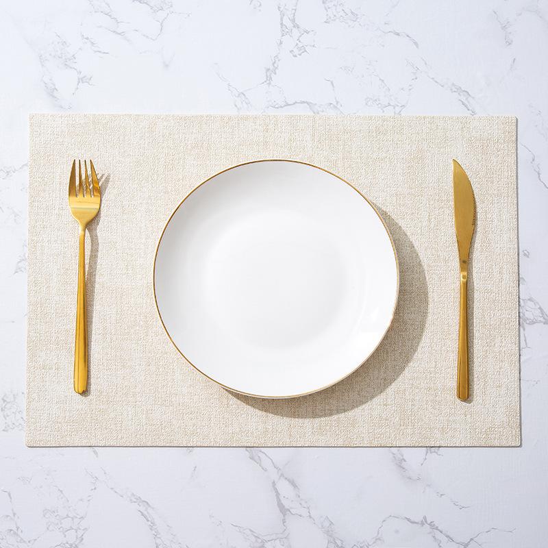 Nordic Ins Simple Leather Placemat Waterproof and Oil-proof Western Dining Mat Anti-fouling, Anti-scalding and Heat Insulation Mat Double-sided