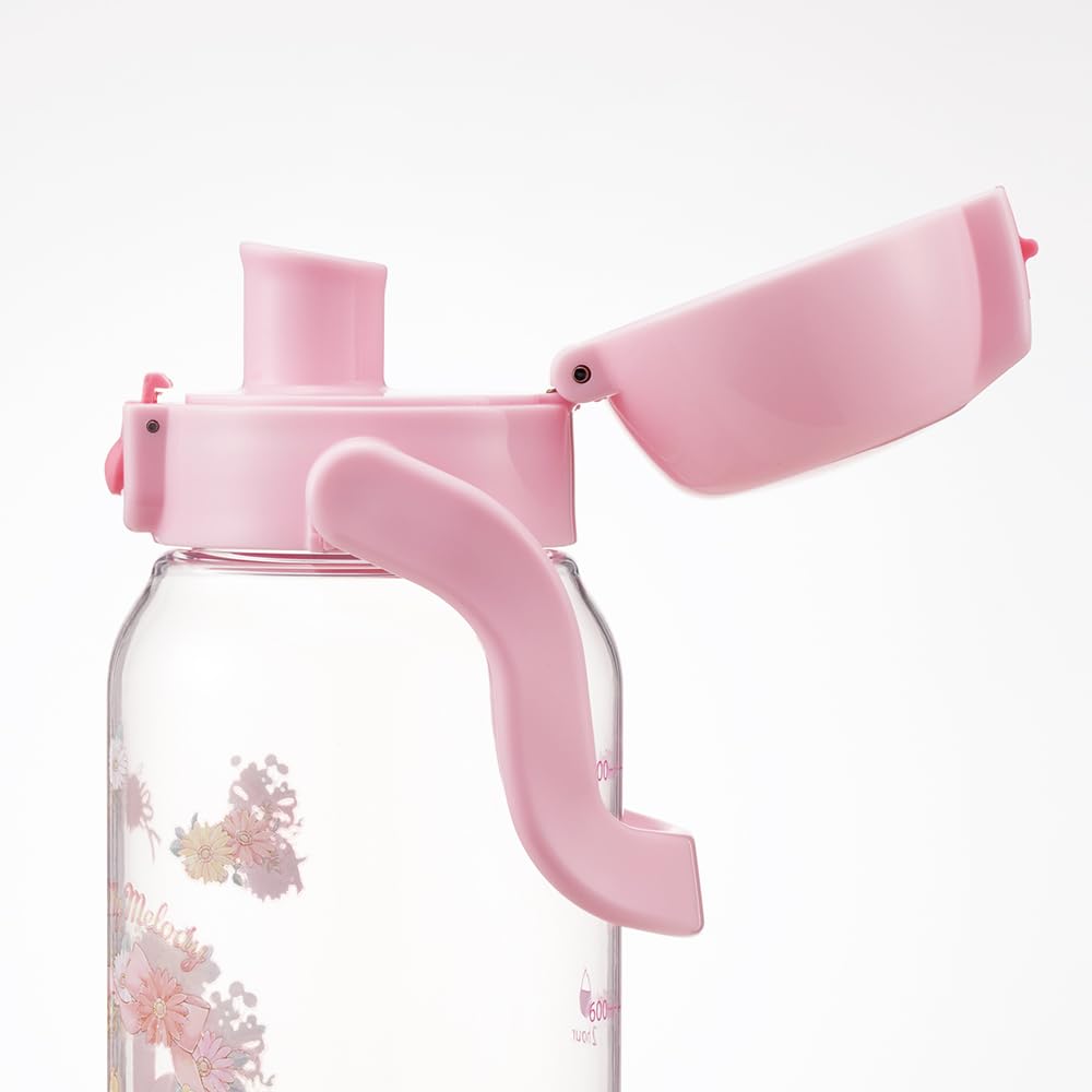 Skater Drink Marker Drink Volume at a with My Bottle, 1L, Easy-to-See Glance, Handle, Plastic, Melody, Paint, Sanrio, PDMK10-A