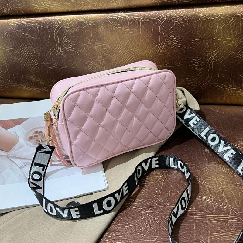 Dames tas herfst en winter nieuwe diamant schoudertas schuine span tas modieuze eenvoudige letter brede band mobiele telefoon