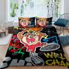 Cartoon T-Tasmanian Devil bedding set, printed single duvet cover and pillowcase three-piece set, children's and adult sizes.002