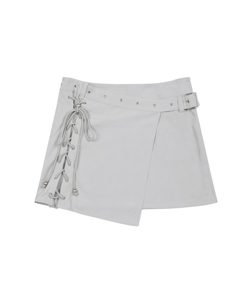 Sports Illustrated Belted Wrap Skirt (Grey)