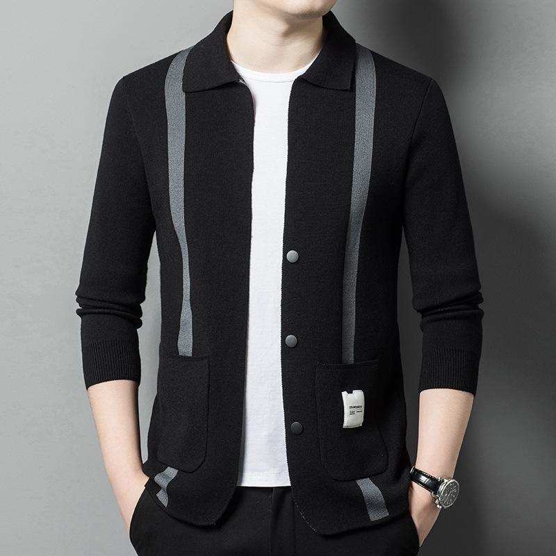 Autumn and Winter New Cardigan Sweater Men's Casual Trendy Fashion Sweater Coat Thickened Jacket