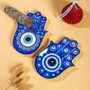 Evil Eye Hand of Fatima Holder,Jewelry Tray, Ring Dish,Decorative White Ceramic Ring Tray for Jewelry, Key Bowl