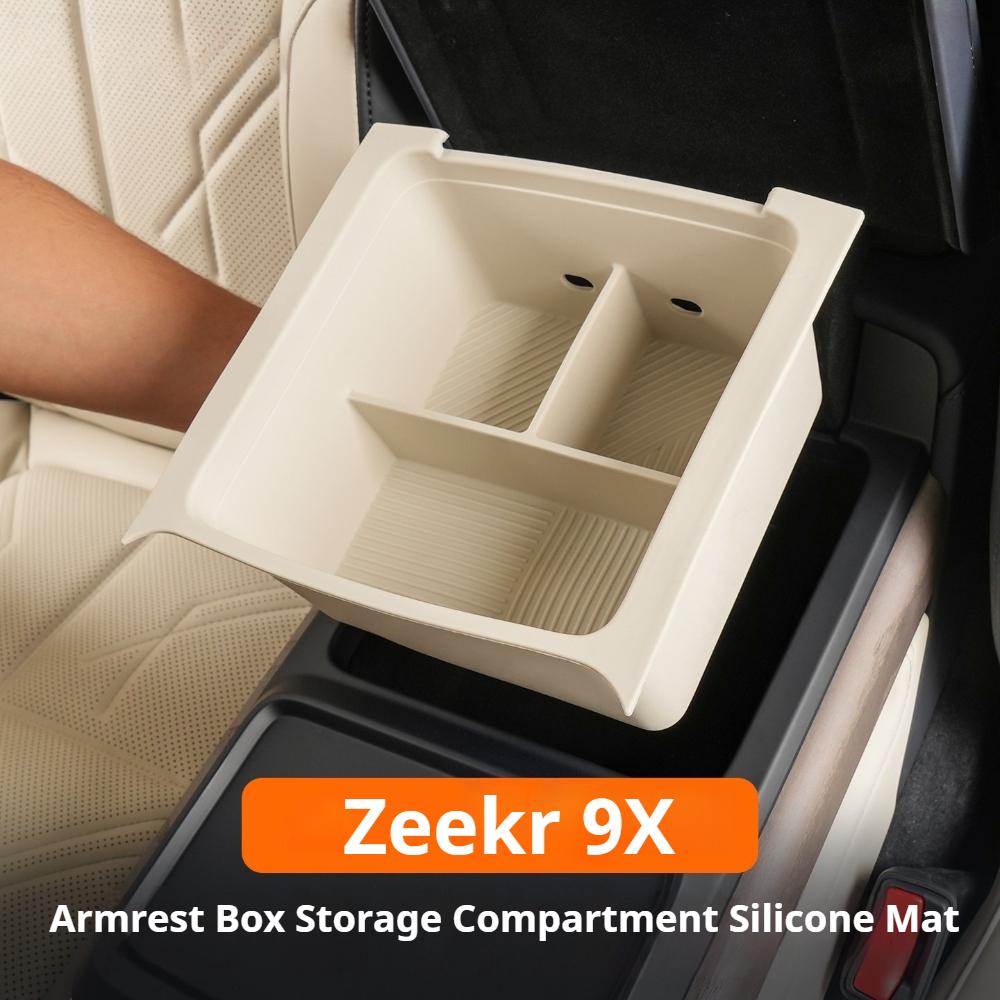 Fit For ZEEKR 9X 2025 Car Specialized Armrest Box Silicone Storage Box Original Color Interior Modification Protection