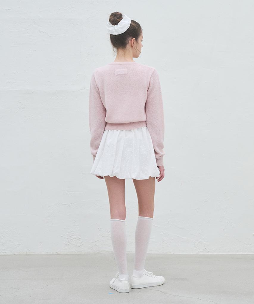 Bember Pumpkin Cotton Mini Skirt_White
