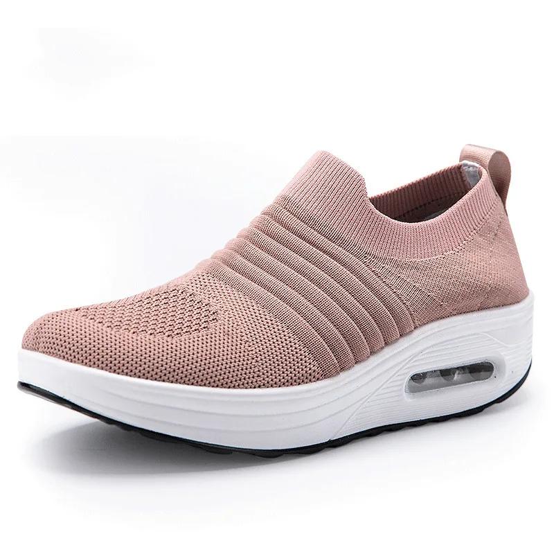 Sneakers Women Fashion Wedge Platform Female New Casual Sport Shoes Ladies Air Cushion Running Mesh Breathable Shoes Wholesale
