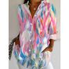 New Plus Size Women's Long Sleeve Printed Shirt Digitally Printed Versatile Elegant Shirt