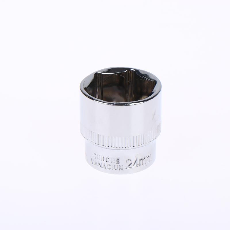 6-24mm 3/8 Short Hex Socket Mirror Polished Chrome-plated Steel Hex Socket Wrench Head For Auto Repair Home Tool