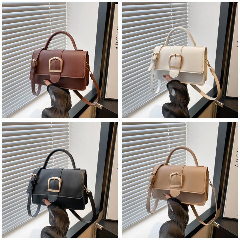 Chic Pu Small Square Handbag For Women Stylish Street Trend Shoulder Bag