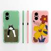 Hülle für Oppo Realme C67 C65 C63 C61 C25 C25S C25Y C30 C30S C31 C33 C35 C55 C51 C53 Faule Katze Weiche Flüssigsilikon Schutzhülle für Oppo Capa
