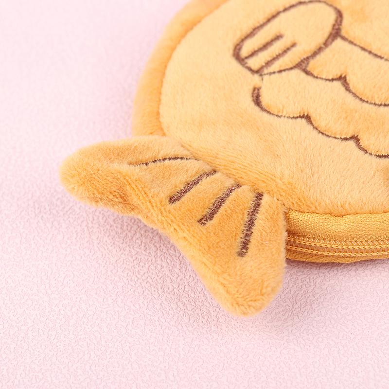1Pc Cute Plush Snapper Fish Doll Coin Purse Wristlet Bag Mini Cute Zipper Girl Coin Wallet Cable Headset Bag Key Pouch