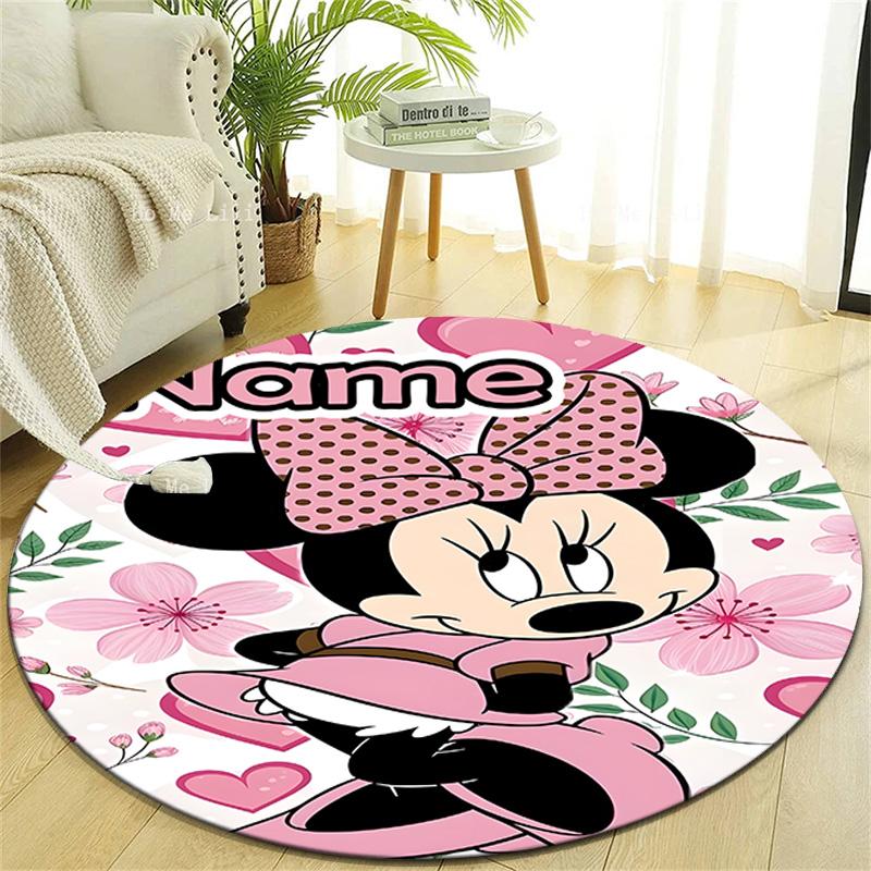 Personalized M-Minnie Round Chair Office Rug - Perfect for Mat, Office Chair & More - Ideal Gift for Birthdays and Holidays