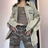 Denim Jacket Women's Plus Size Zipper Loose Button Jacket Women's Comfortable Sports Casual Coat
