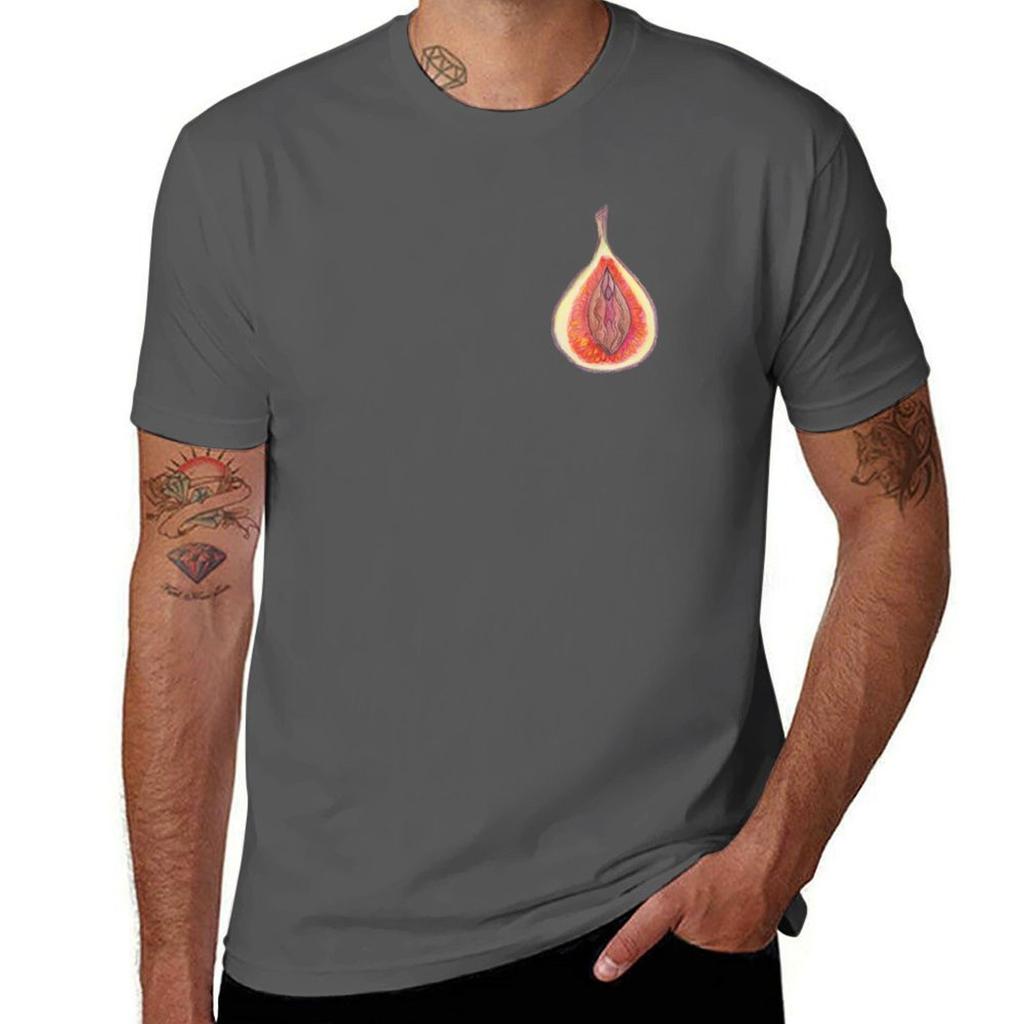 Fig vulva T-Shirt t shirt men 100% cotton luxury brand anime t shirts oversize essential t shirt T-Shirt
