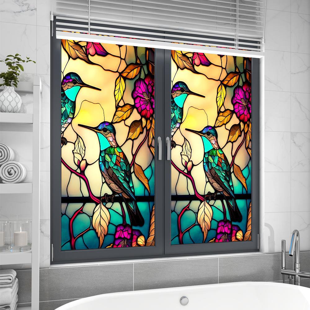 Privacy raamfolie, matglas raamstickers, zelfklevende uv-bestendige statische raamstickers, raamstickers met vogels van glas