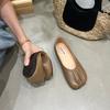 Korean Version Flat Bottom Comfortable Soft Sole Square Toe Single Shoes 2024 New Fashion Casual Simple Women Shoes Autumntime