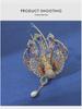 Luxury Enamel Phoenix Brooch with Birds and Pearl Tassel - High-End Suit Accessory for Women