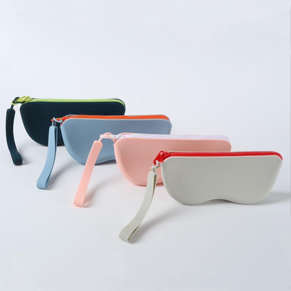 Waterproof Silicone Glasses Bag Lightweight Travel Silicone Eyeglasses Case Candy Color Outdoor Sunglasses Storage Pouch