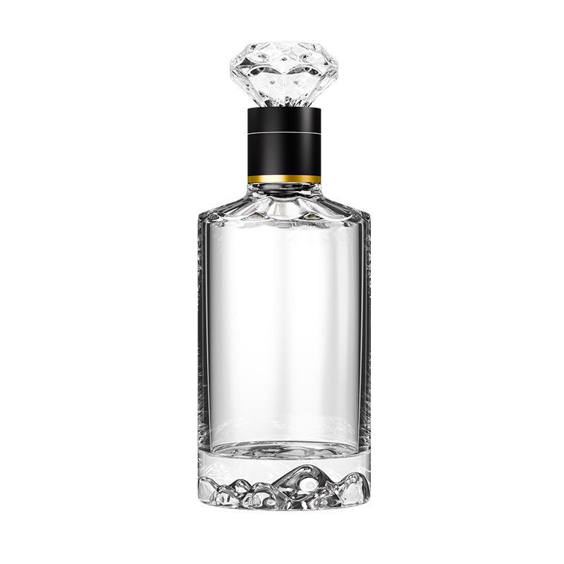 Diamond Transparent Glass Baijiu Bottle Set 500ml - Thickened, Sealed, Empty Wine Bottle