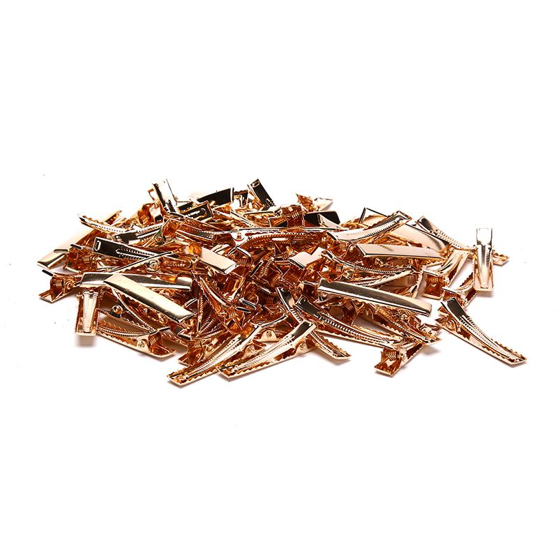 100 Pezzi Fermagli Neri a Dente Singolo Pinze Alligatore Base Vuota per Fermagli