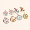New Pastoral Style Camellia Oil Painting Pendant for DIY Bracelets and Necklaces