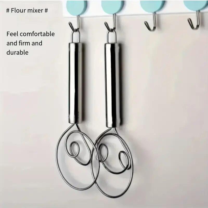 Danish Dough Whisk Stainless Steel Dough Whisk Egg Mixer Kitchen Hand Egg Mixer Blender Perfect For Bread Pastry Baking Tools