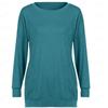 Frühling Herbst Rundhals Frauen T Shirt Casual Langarm Lose T-shirt Frauen Mode Tasche Solide Büro Dame T Tops 30575