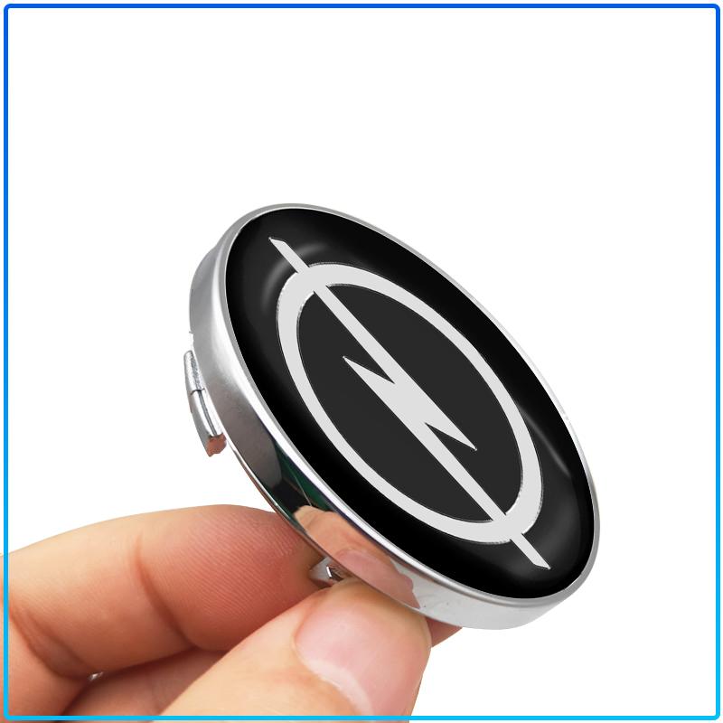 4KS 56 60mm Štýl auta Krytky stredových krytov kolies Kryt ráfika Znak Nálepka pre Opel Astra H G J Insignia Mokka Zafira Corsa Vectra B C D