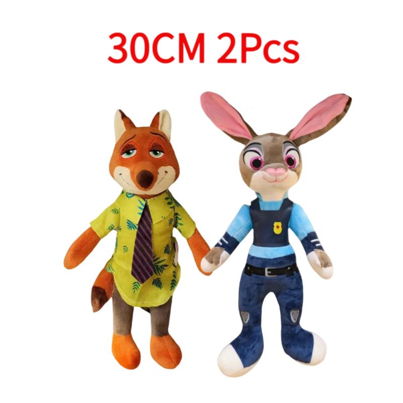 30cm-40cm Kawaii Zootopia Nick Wilde Judy Hopps Plush Doll Toy Anime New Sofa Room Decoration Children's Birthday Gift