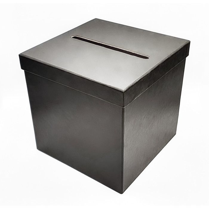 MégaCréa DIY - Black Square Cardboard Urn for Gift Collection 20 Cm