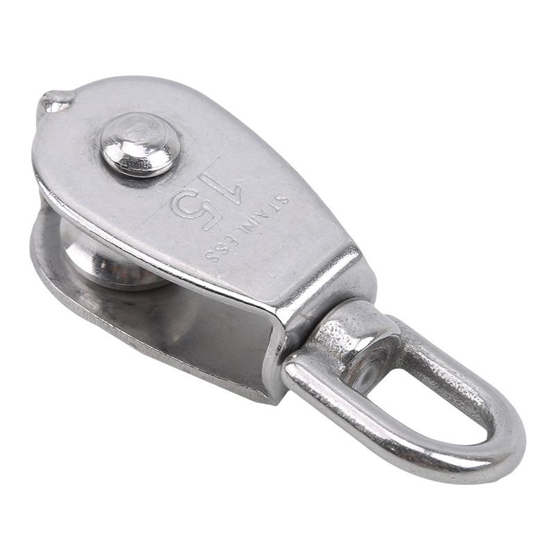 M15/M25 Single/Double Pulley Stainless Steel Wheel Swivel Lifting Rope Pulley Set Lifting Wheel Tools Wire Rope Crane Pulley