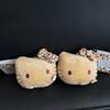 Kawaii Cartoon  Plush Cat Head Plush Toy Keychain Leopard Print Red Bow KT Cat Animal Doll Plush Toy Stuffed Gift