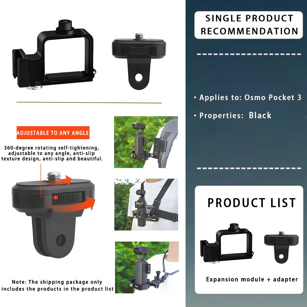 For DJI Osmo Pocket 3 Accessories Kit Set, Pocket 3 Expansion Adapter Selfie Stick Tripod Etc - Compatibility: Osmo Pocket 3