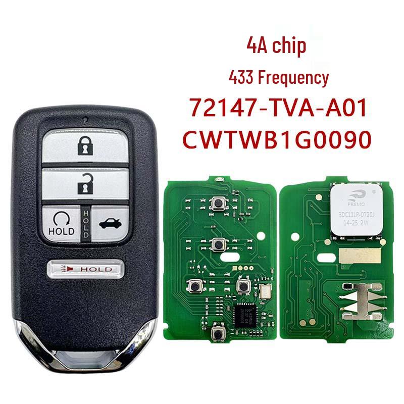 CWTWB1G0090 Remote Key 4A Chip 433MHz for 10th Gen Honda Accord 2018+