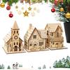 Christmas House for Table Light Up Table Cabin 3x Funny Holiday Decoration Cute Desk Ornament for Bedroom Kitchen Farmhouse